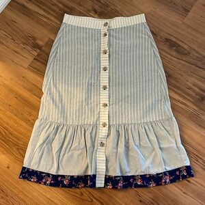 Madewell x The New Denim Project Patchwork Midi Skirt Size 6